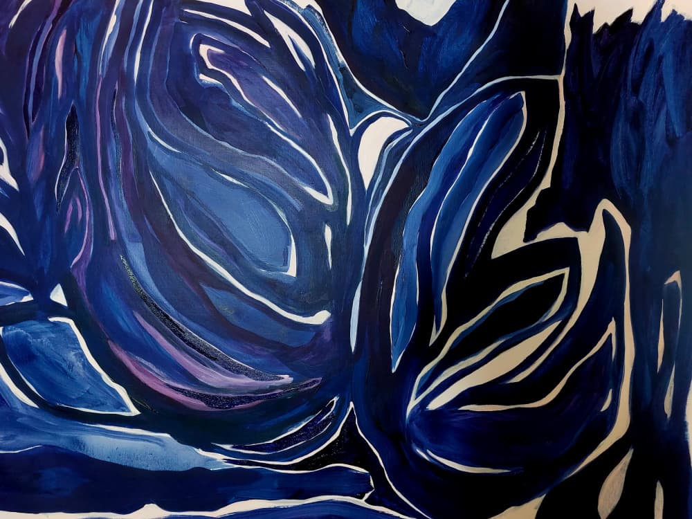 Deep Blue Currents by Monika Riethmueller — canvas wall art