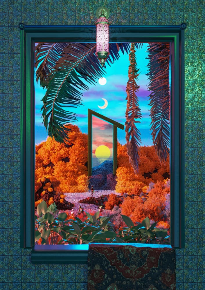 Surreal Window Portal by CosmoZach — canvas wall art