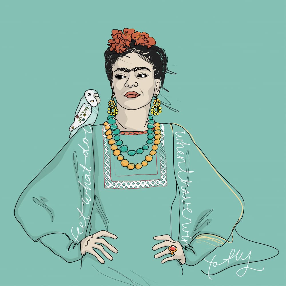Vibrant Folk Woman Portrait by Christina Heitmann — canvas wall art