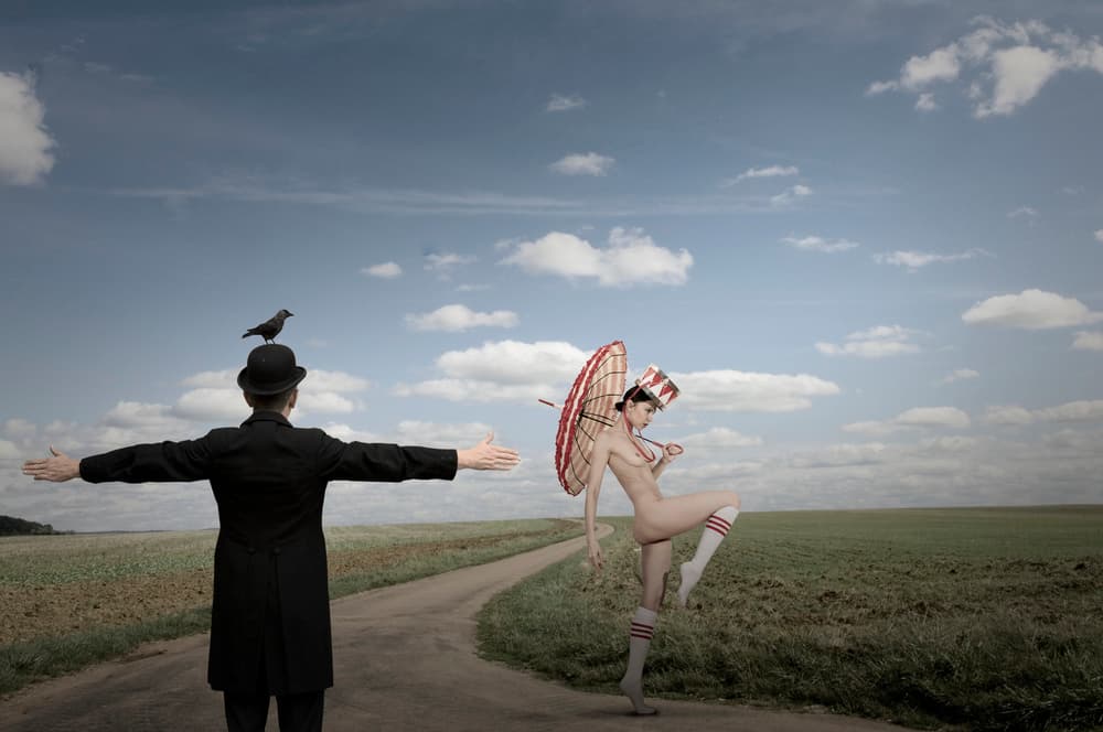 Whimsical Road Encounter by Christine von Diepenbroek — canvas wall art