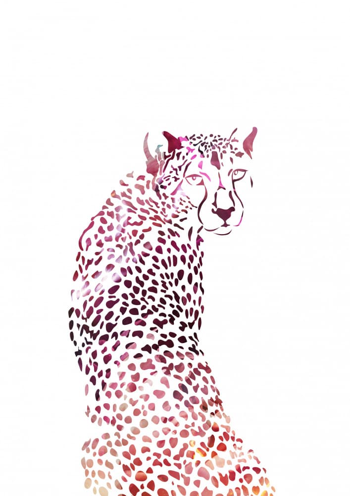 Vibrant Watercolor Cheetah by Sarah Manovski — canvas wall art