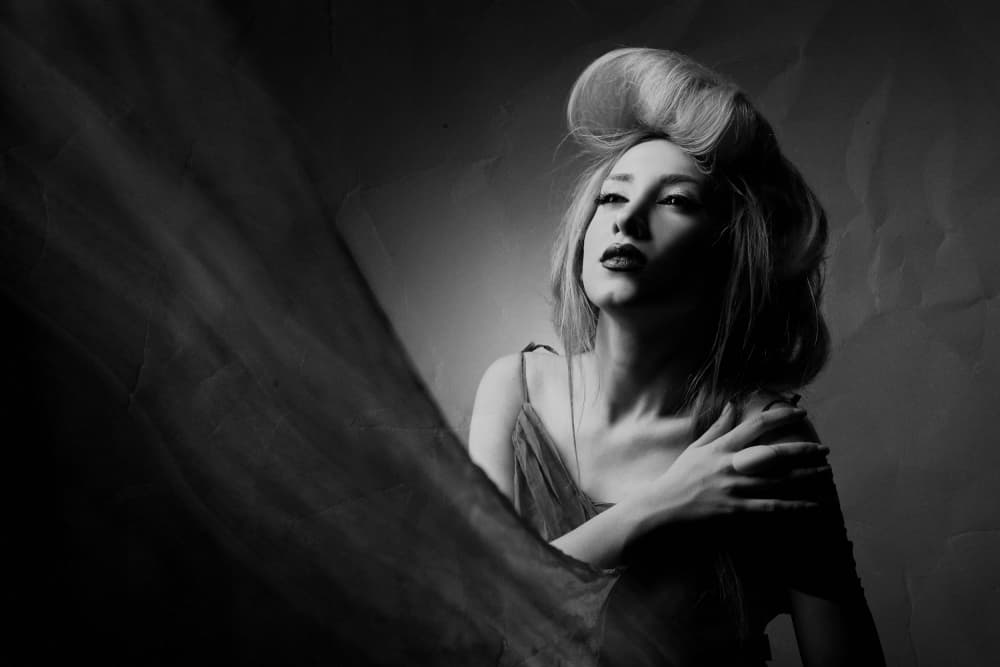 Dramatic Blonde Portrait by Amin Hamidnezhad — canvas wall art