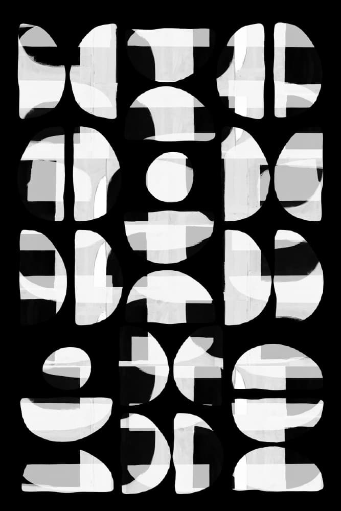 Monochrome Geometric Abstract by cartissi — canvas wall art