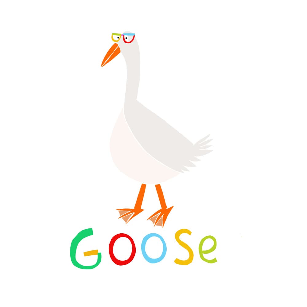Whimsical Goose With Glasses by Carla Daly — canvas wall art