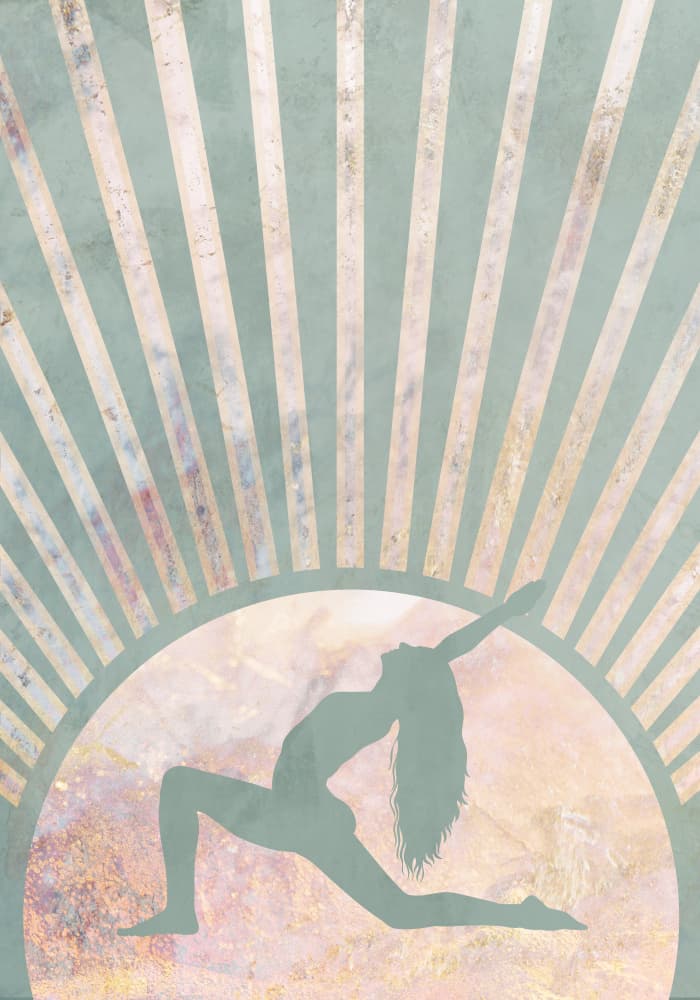 Yoga Sunrise Silhouette by Sarah Manovski — canvas wall art