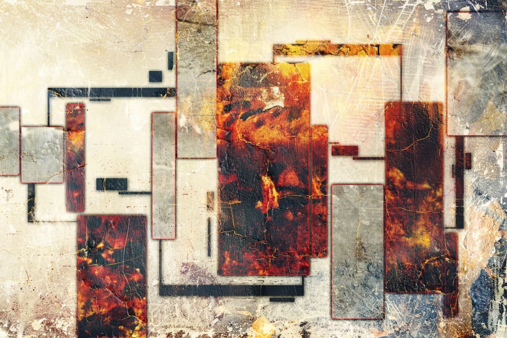 Abstract Grunge Art Unique Aesthetic 36 by Rafal Kulik — canvas wall art