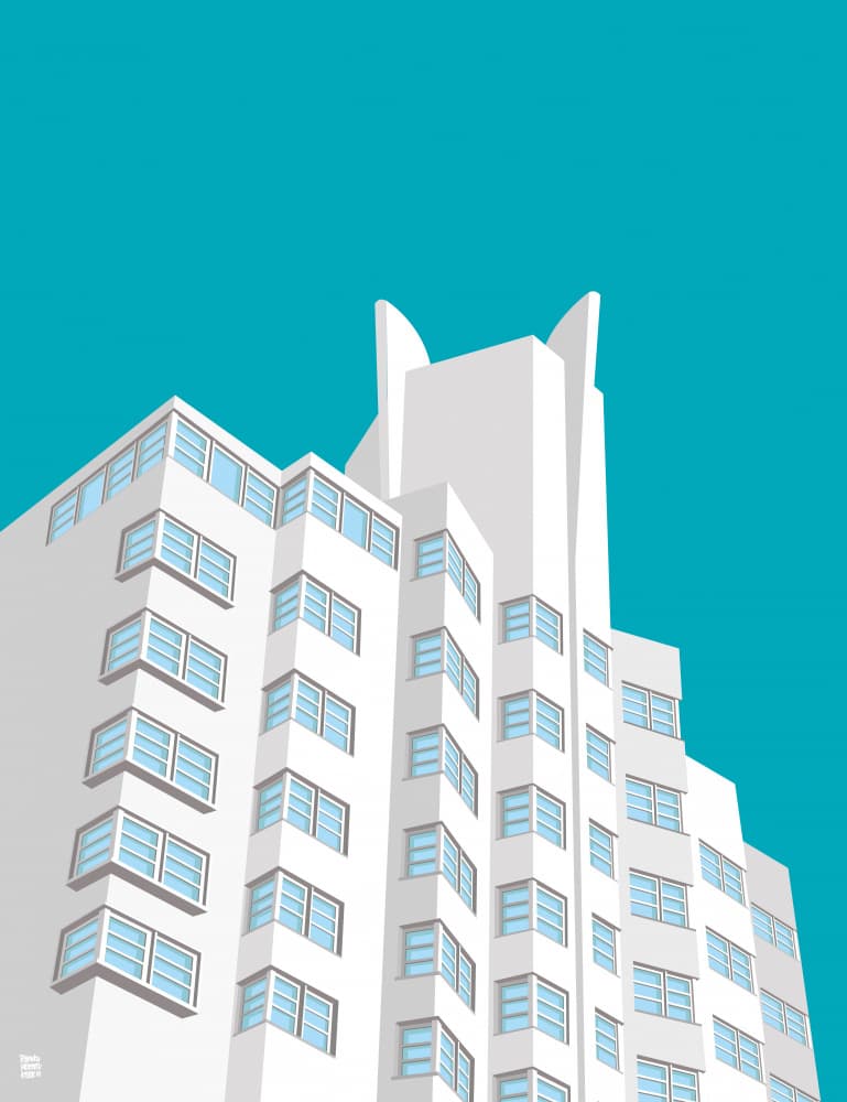 Sleek Art Deco Tower by Remko Heemskerk — canvas wall art