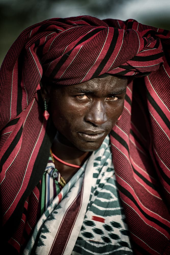 African Man Red Turban by Trevor Cole — canvas wall art