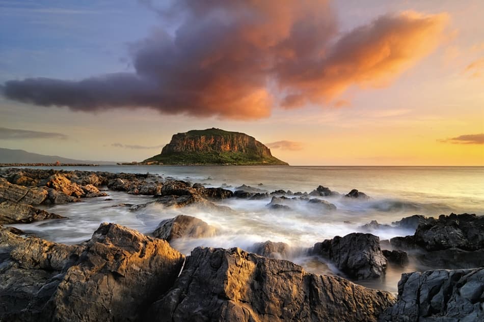 Dramatic Island Sunset by Maria Kaimaki — canvas wall art