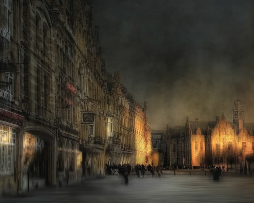 Mysterious City Evening by Yvette Depaepe — canvas wall art