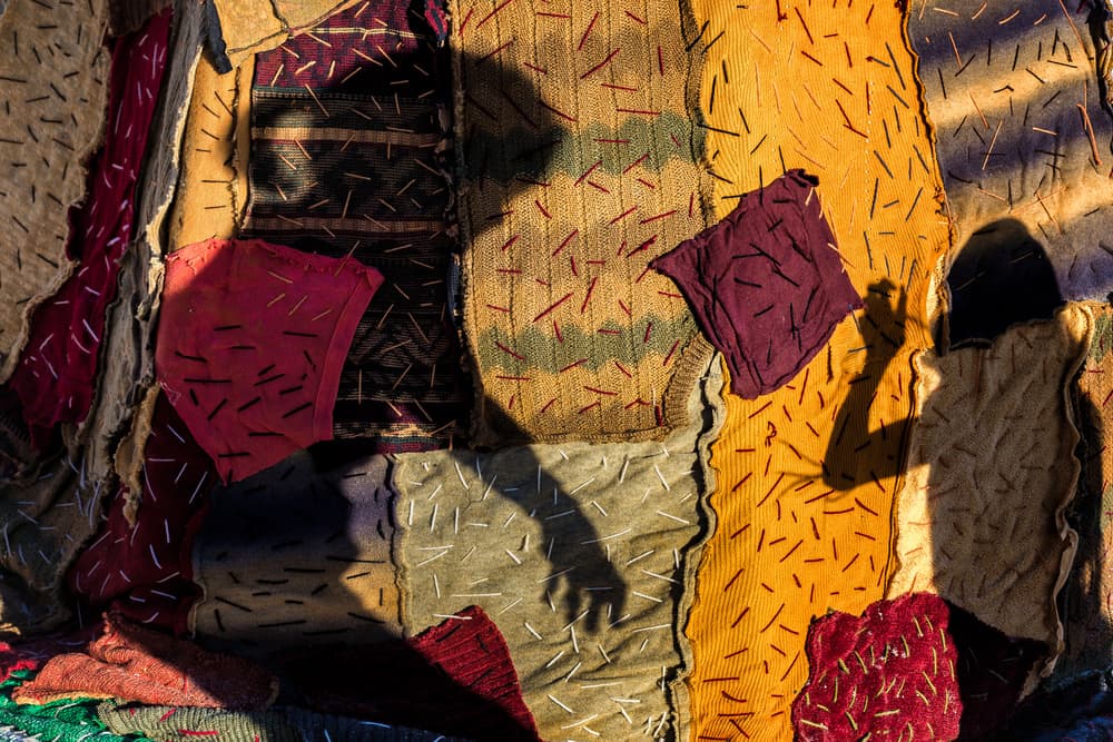 Warm Patchwork Shadows by Gloria Salgado Gispert — canvas wall art