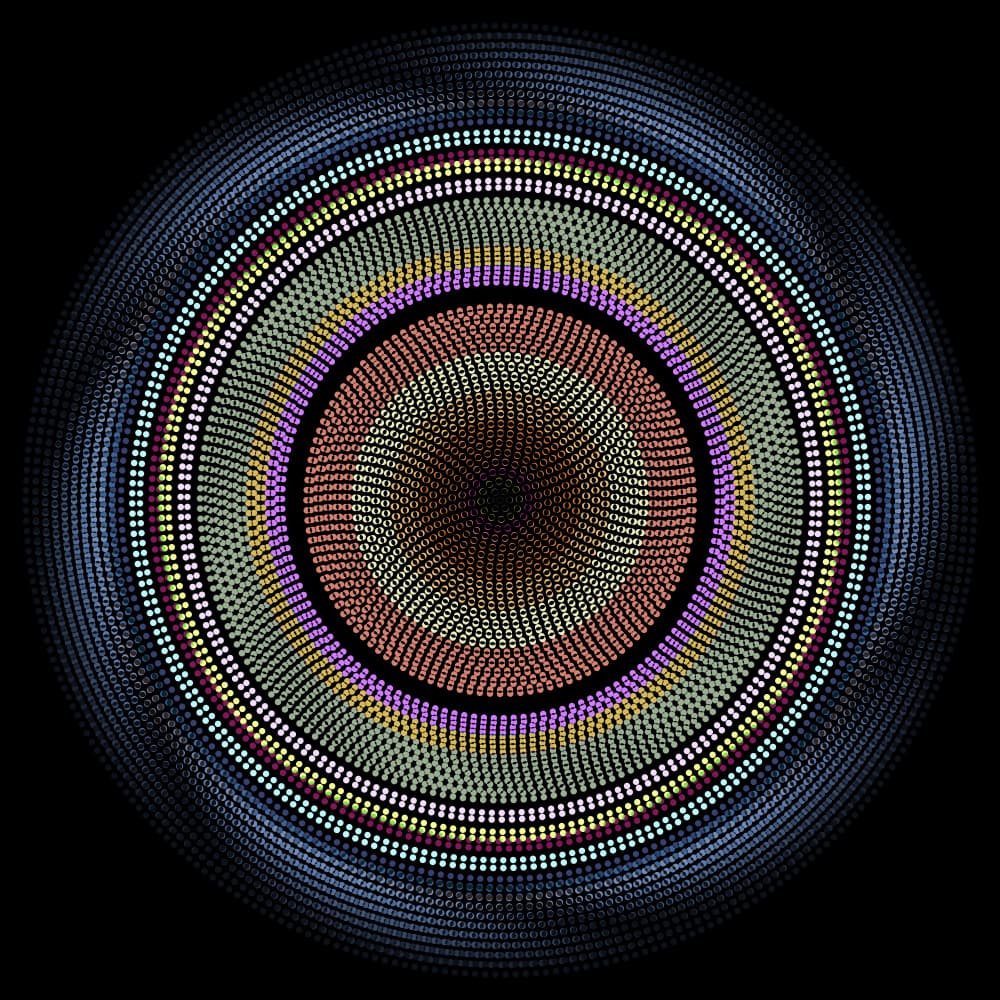 Colorful Dot Spiral by Angelo Cerantola — canvas wall art