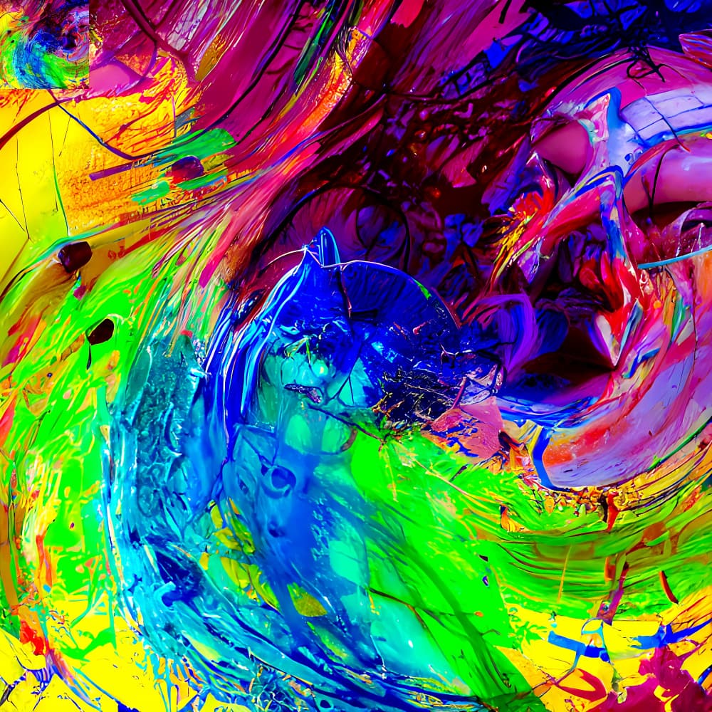 Vibrant Fluid Abstract by mnemonixART — canvas wall art