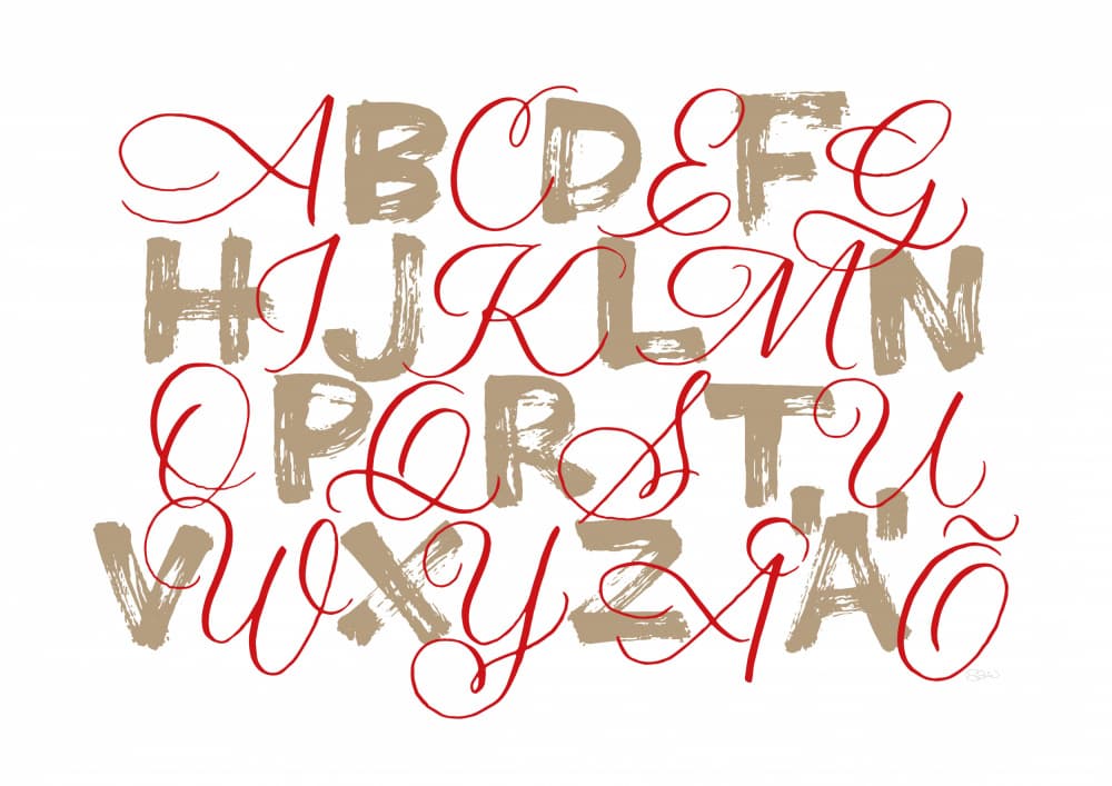Brushstroke Calligraphy Alphabet by Sofie Björkgren-Näse — canvas wall art