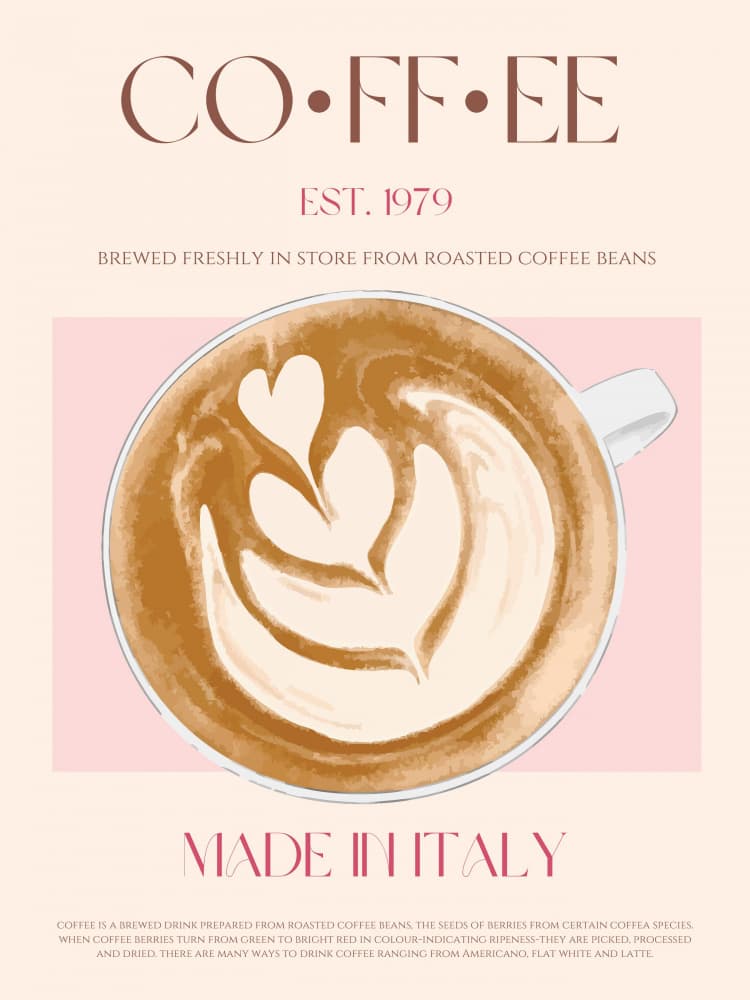 Italian Coffee Latte by Nazma Khokhar — canvas wall art