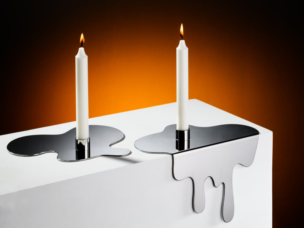 Melting Chrome Candlesticks by Rostovskiy Anton — canvas wall art