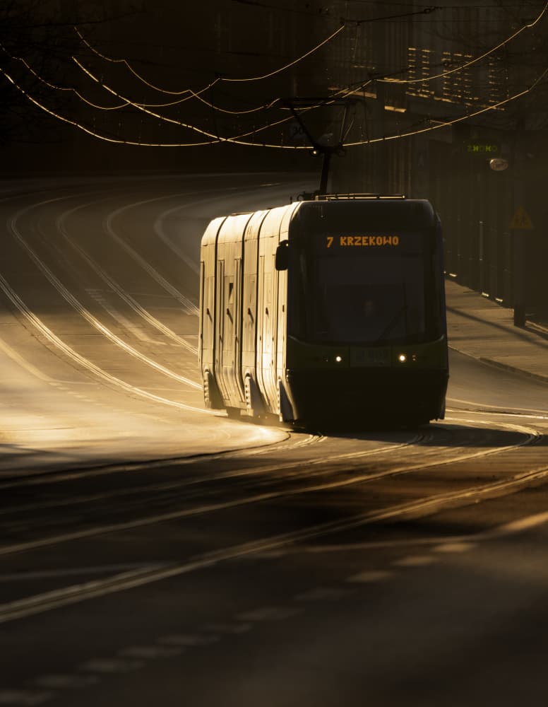 Golden Hour Tram by Anna Niemiec — canvas wall art