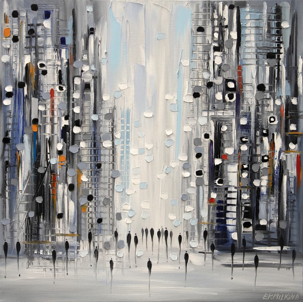 City Flow Abstract by Ekaterina Ermilkina — canvas wall art