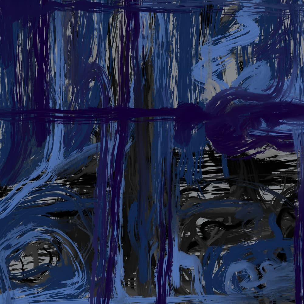 Dynamic Blue Brushstrokes by Josie George — canvas wall art