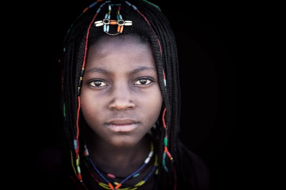 African Girl Beaded Braids by Trevor Cole — canvas wall art