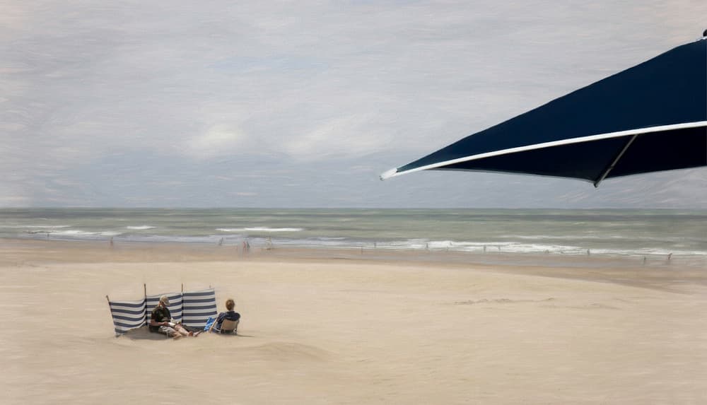 Quiet Beach Scene by Gilbert Claes — canvas wall art