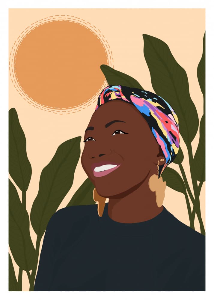 Radiant African Woman by ByKammille — canvas wall art