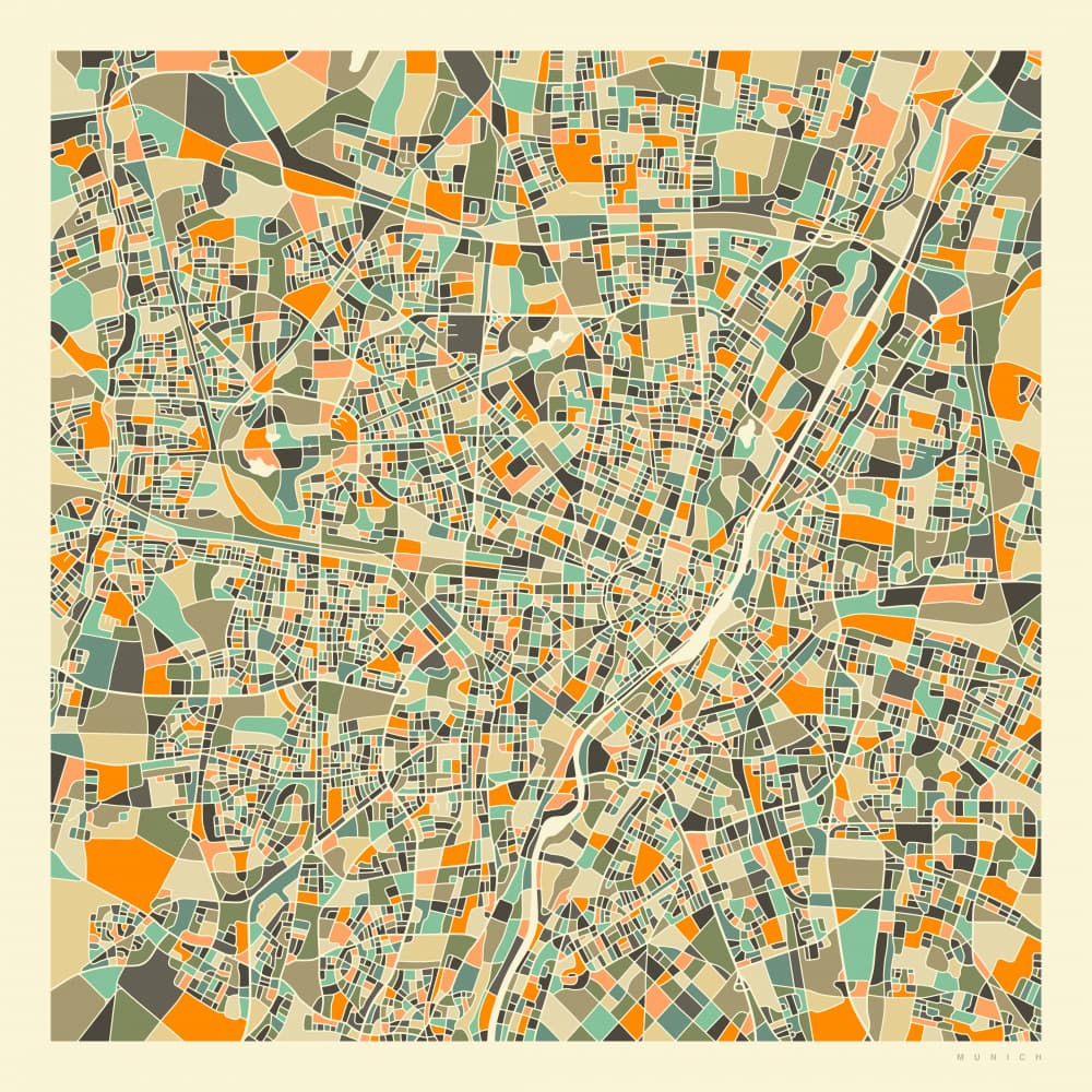 Abstract Munich City by Jazzberry Blue — canvas wall art