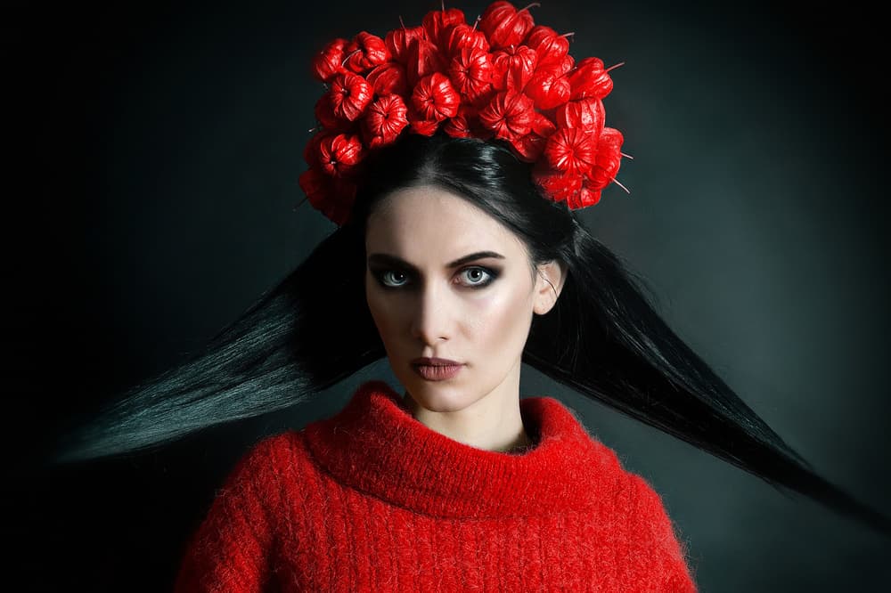 Dramatic Red Portrait by Adela Lia Rusu — canvas wall art