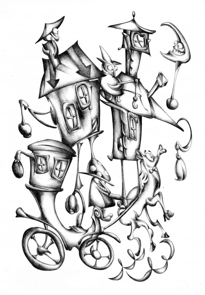Surreal Fable Art Drawing Sketch 18 by Kulik — canvas wall art
