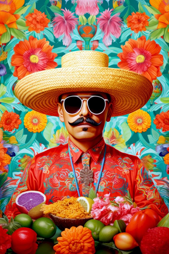 Vibrant Man Tropical Feast by Justyna Jaszke — canvas wall art