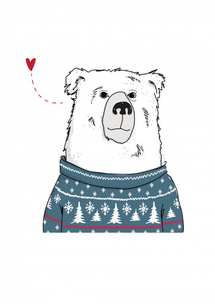 Cozy Polar Bear Sweater by Christina Heitmann — canvas wall art