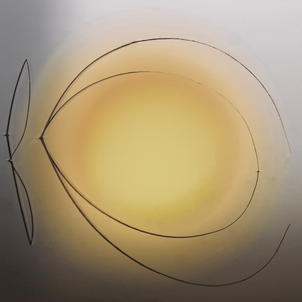Golden Curved Reflections by Christina Sillen — canvas wall art