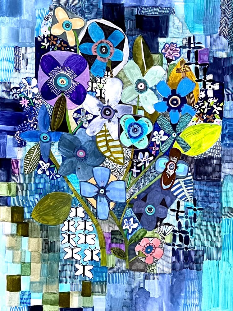 So blue by Sharon Nullmeyer — canvas wall art
