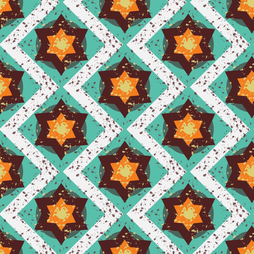 Retro Frog Star Pattern by Marika Barsrsind β canvas wall art