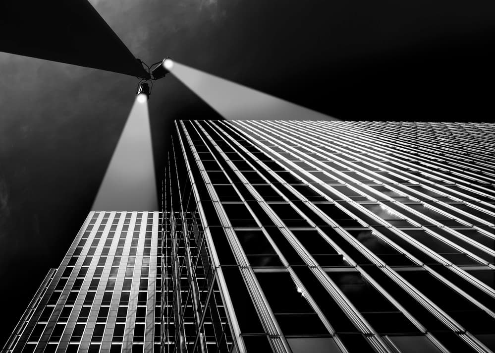 Skyscraper Light Lines by Greetje van Son — canvas wall art