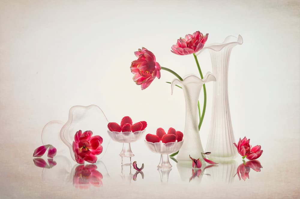 Elegant Floral Still Life by Lydia Jacobs — canvas wall art