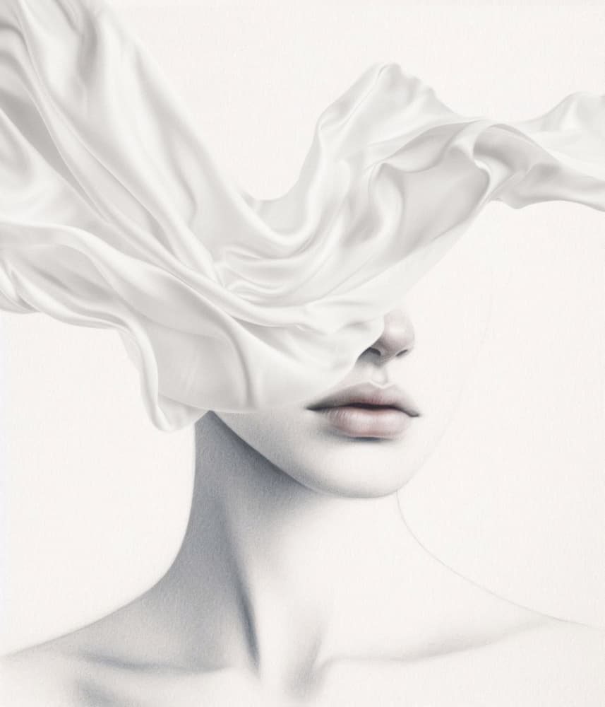Elegant Veiled Woman by Marja van den Hurk — canvas wall art