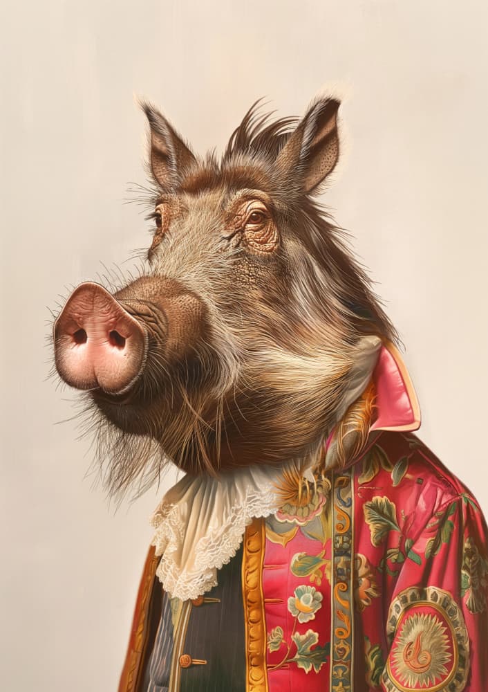Regal Warthog Portrait by SHANDU — canvas wall art