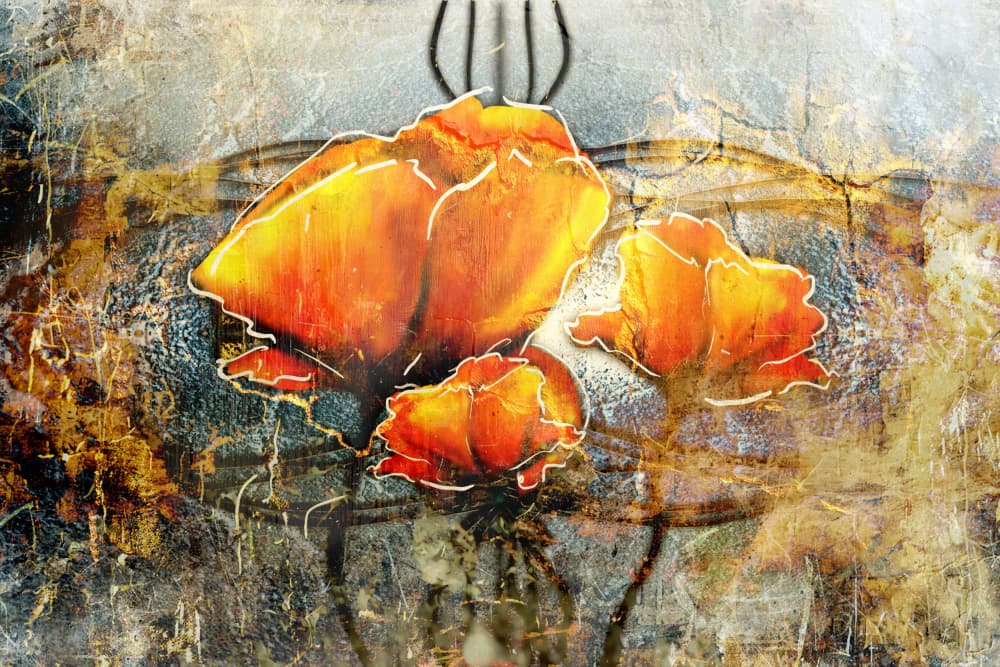 Warm Floral Abstract by Rafal Kulik — canvas wall art