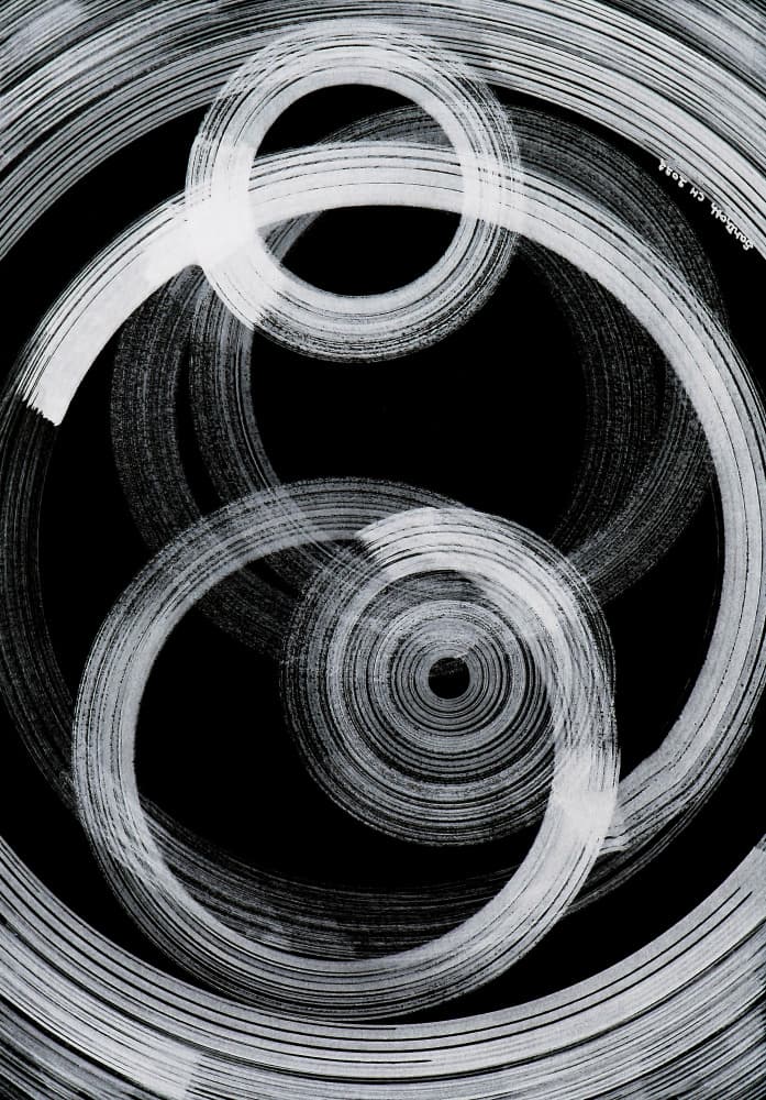 Dynamic White Circles by Santhosh ch — canvas wall art