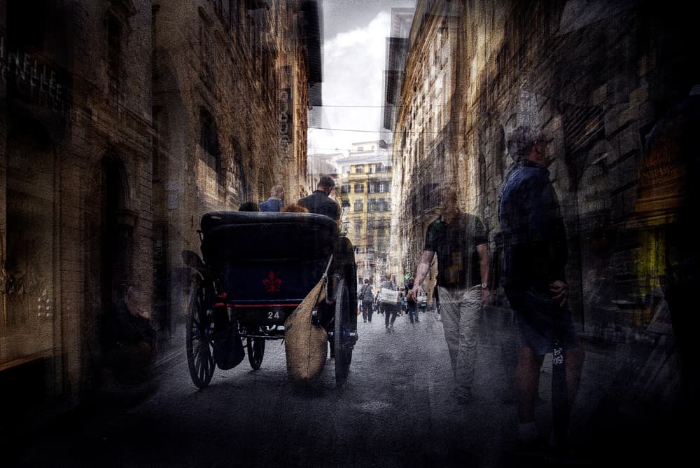 Vintage City Streetlife by Nicodemo Quaglia — canvas wall art