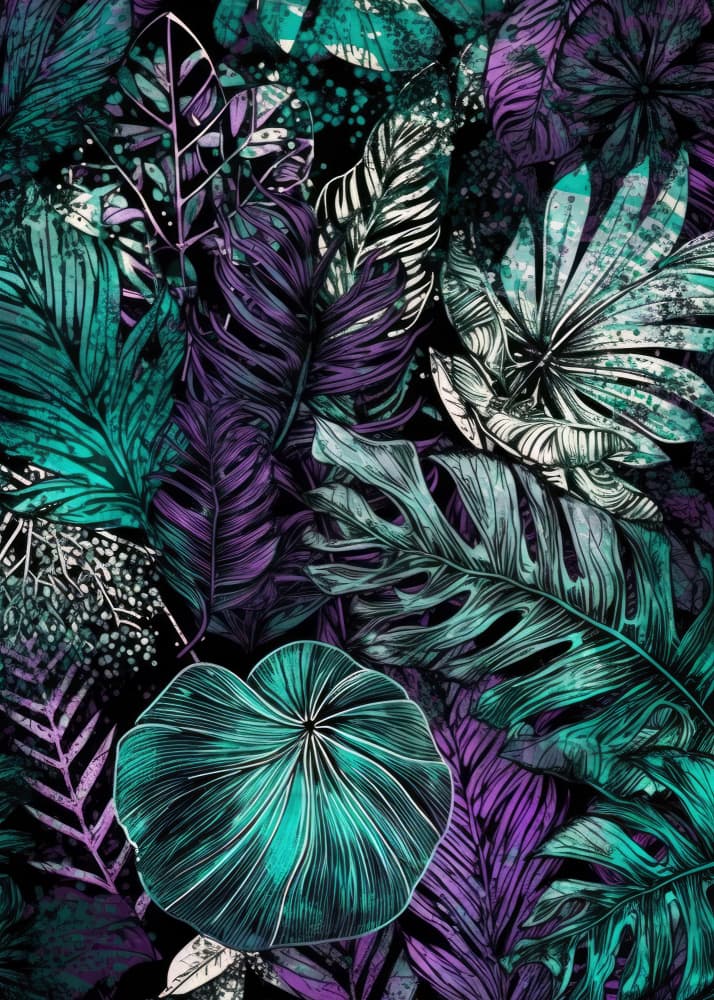 Vibrant Jungle Foliage by Justyna Jaszke — canvas wall art