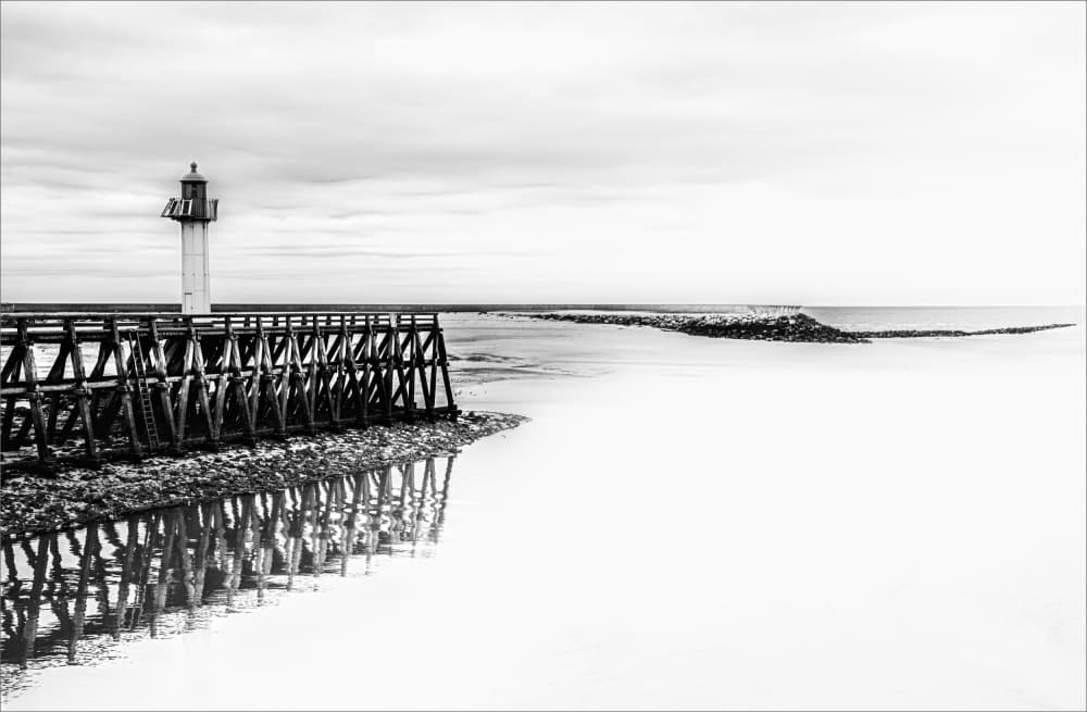 Lighthouse Pier Reflection by Gilbert Claes — canvas wall art