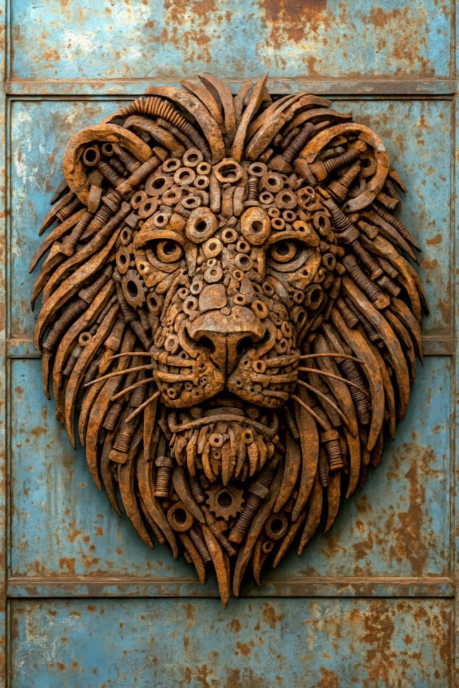Rusted Metal Lion by Natalie Bruns — canvas wall art