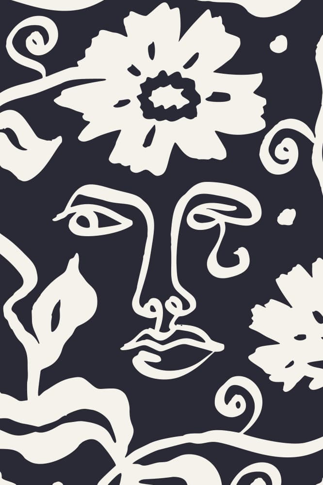 Serene Botanical Face by Anna Rose — canvas wall art