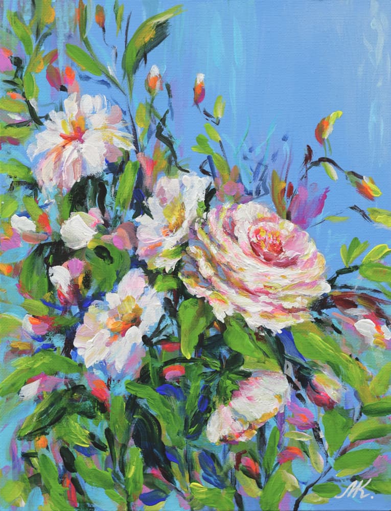 Vibrant Floral Bouquet by Marina Kozyr — canvas wall art