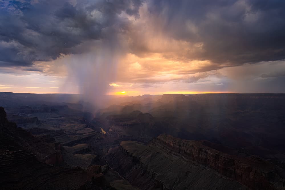 Grand Canyon Rain Shower by James Cai — canvas wall art