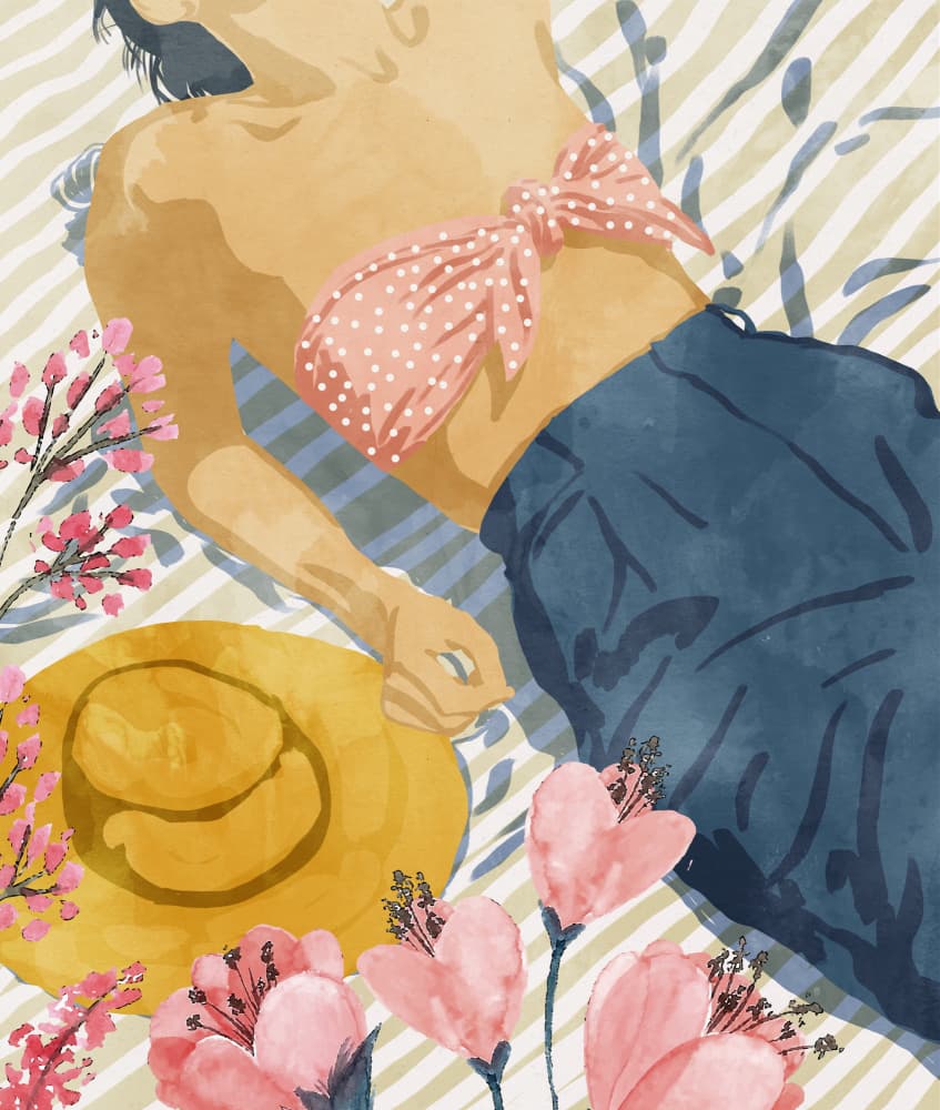Summer Picnic Relaxation by Uma Gokhale — canvas wall art