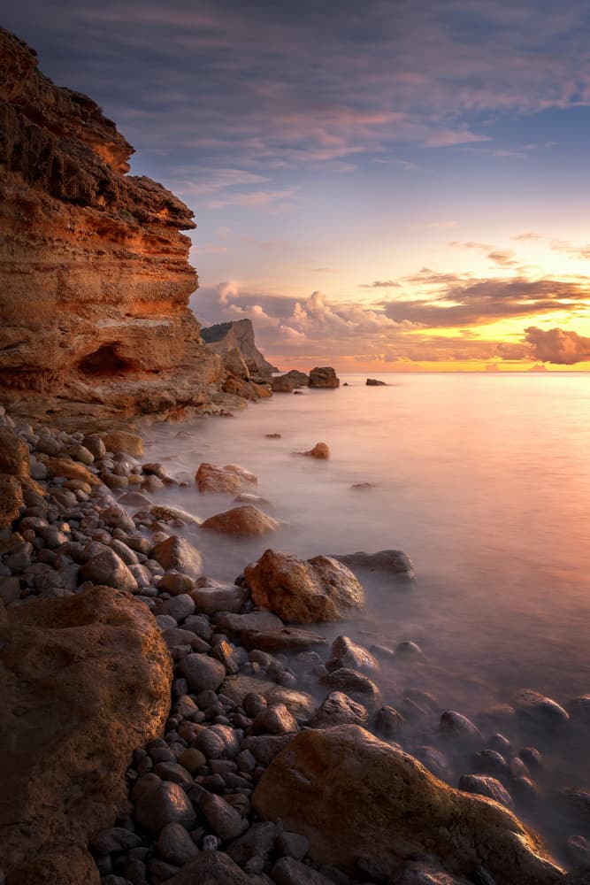 Golden Hour Coastline by carmenvillar — canvas wall art