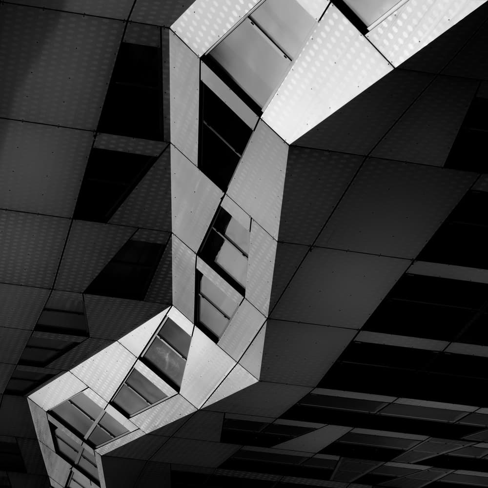 Modern Geometric Facade by Jeroen van de Wiel — canvas wall art